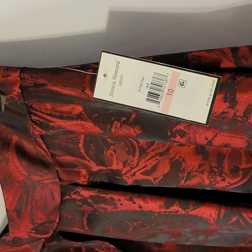 Jessica Howard Women's Black Red Floral Long Skirt - Picture 3 of 15